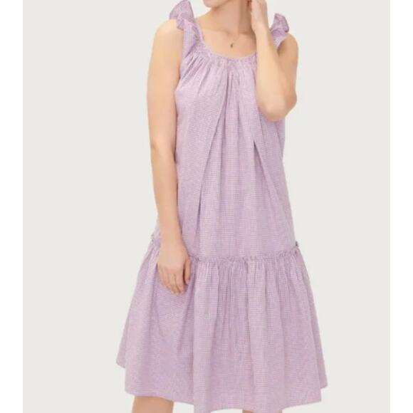 Hatch Smocked Secret Nursing Dress Lilac Gingham NEW size Small 1 - Picture 1 of 6